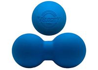 Light Blue Peanut & Lacrosee Ball Set - Myofascial Release, Foot & Pain Relief, Yoga Therapy Double-Ball, Muscle Relaxer, Acupoint Massage.