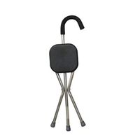 Walking Stick Stool, Folding Lightweight Adjustable Height Cane Seat, Walking Stick with Stool for Man and Woman,Black