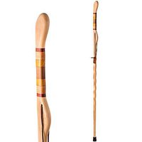 Brazos 58" Hickory Texas Safari Wood Twisted Walking Stick Hiking Trekking Pole, Made in the USA