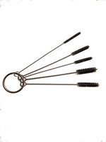5 Piece Mini Metal and Nylon Tube Pipe Cleaner Brush Set with Keychain Ring