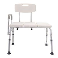 10 Height Adjustable Medical Shower Chair Bath Tub Bench Stool Seat Back and Arm