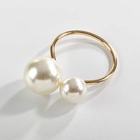 SARO LIFESTYLE Faux Pearl Napkin Ring (Set of 4) Gold