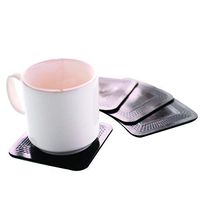 Dycem Non-Slip Square Coasters, Set of 4, Black
