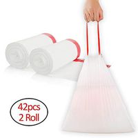 Trash Bags 4 Gallon Garbage Bags Kitchen living room bedroom Unscented Drawstring Strong for Trash Can Garbage Bin ((42 Count 46cm X 43cm)