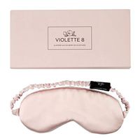 Violette8 100% Pure Mulberry Silk Eye Mask for Sleeping Pink, Eye Cover for Night or Nap, Blindfold Lined in Black Silk for Women