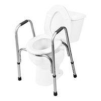 PCP Raised Toilet Seat and Safety Frame (Two-in-One), Adjustable Rise Height, Secure Elevated Lift Over Bowl, Made in USA