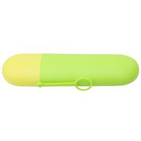 Meolin Toothbrush Storage Box Plastic Toothbrush Case Toothbrush Holder/Cover for Travel Use Toothpaste Toothbrush Box Case Container,Green + yellow cover,206.53.5cm