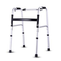 Adjustable Height Walker, Folding Walker Aluminum Alloy Integrated Adjustment, Can Be Used for Lower Limb Rehabilitation Exercise Assisted Walking Support Body,A