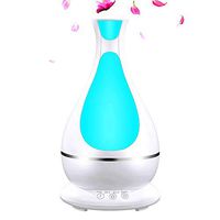YinQin 400ML Ultrasonic Aroma Diffuser Essential Oil Diffuser Quiet Cool Mist Humidifier with 7-Color LED Lights Changing Aromatherapy for Home Spa Baby Yoga Bedroom Office (White)