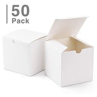 GSSUSA Small Gift Boxes 50Pack 4x4x4" White Kraft Gift Boxes with Lids for Gifts, Crafting, Cupcake Boxes