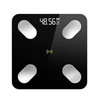 Digital Bathroom Scales Weight Smart Digital Scale Ultra Slim Analyzer Bluetooth Body Fat Scale Measuring Water, BMI, Muscle Mass, Bone Mass Body Composition Monitors (Color : Black, Size : 26CM)