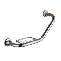 ZENGZHIJIE Bathroom Grab Bar Anti-Slip Grab Rails Towel Rails Safety Shower Handrails Support, Toilet Grab Handle (Size : Bending and soap net)