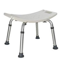 Bath chair aluminum alloy no back bathroom stool with shower card slot height 7 gear adjustment comfortable curved large seat plate for disabled people, patients, the elderly and the infirm