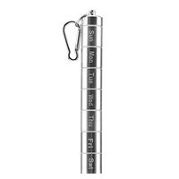 Daily Pill Organizer Travel Pill Case 7 Day,Weekly Pill Box Container Keychain Pill Holder for Purse Pocket Outdoor Camping (1pc)