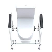 Clip-On Toilet Safety Grab Bar Rails, Adjustable Bath Toilet Surround Frame for Assist Elderly Disabled Seat Support