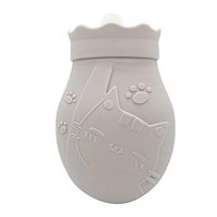 Microwave Heating Water Bottle, Soft Silicone Hot Water Bag with Knit Cover, Nature Warming Bag for Body Pain Relief, Hot and Cold Therapy, Nice Gift for Christmas,Gray