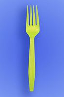 Wow Plastics Inc. Medium Weight 6" Fork - Neon Yellow - 2/500 (1,000/Case)