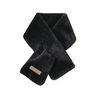 Theoylos Women's Winter Scarf Faux Fur Neck Scarf Ladies Warm Fleece Scarves Solid Color Soft Scarf Black