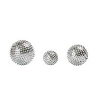3 x Spiky Acupressure Palm Massage Ball Self Massage Tool Foot Massager Effective for Relieving Fatigue - Sliver
