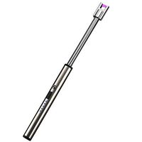 smallwoodi USB Lighter,Arc Lighter 360 Degree Rotating Long Electric Rechargeable USB Kitchen Lighter Windproof Electronic Cigarette Lighter Plasma Pulse Arc Grilling Flameless Lighter Grey