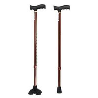 Elderly and Disabled Crutches- Elderly Cane Single Turn Portable Aluminum Alloy Cane Rubber Anti-Slip Base (Color : Brown, Size : 13 x 94cm)