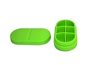Six (6) Compartment Portable Silicone Pill Box (Green)