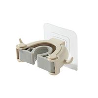 Mop and Broom Holder Wall Mounted Mop Organizer Holder Brush Broom Hanger Kitchen Tool Organizer Waterproof Garage Systems for Organizing 1PC (Khaki)