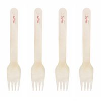 Dress My Cupcake Natural Wood 500-Pack Candy Buffet Forks DIY Kit, Love, Coral