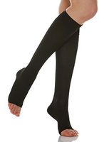 Relaxsan Basic 950A (1 Pair - Black, Sz.5) - open-toe firm support knee high socks 20-30 mmHg, 100% Made in Italy