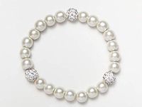 White Magnets and 3 Shambella Beads Bracelet (7)