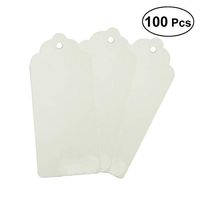 SUPVOX 100PCS 9 x 4cm Blank Kraft Paper Hang Tag Rectangle Craft Gift Hanging Tags Wedding Tags with Heart (White)