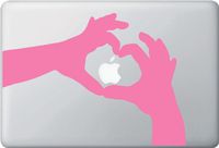 Heart Hands - Macbook Laptop Vinyl Decal - Color and Size Variations Available) (15", Pink) As Seen On TV - Apple "Stickers" Commercial
