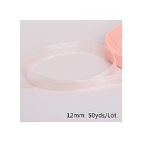 12Mm 50Yard Organza Ribbon for Wrapping Christmas Party Home DIY Gift Packaging Wedding Decoration Tapes Ribbons,Nude