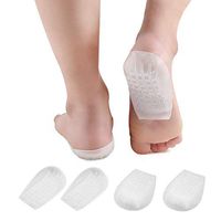 2 Pairs Super Soft Gel Heel Cup, Shock Absorption Cushion Insert for Plantar Fasciitis, Sever's Disease and Heel Pain Relief for Men and Women