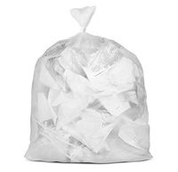 Plasticplace 55-60 gallon Trash Bags │ 16 Microns │ Clear High Density Garbage Can Liners │ 43" x 48" (150 Count)
