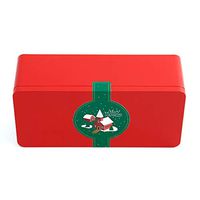 Tianhui Classic Box Rectangular Christmas Red Empty Tin Box Containers, Gift, Jewelry and Storage Tin Kit, Home Organizer (Christmas, S)