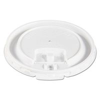 SOLO CUPS DLX10R Liftbk & Lock Tab Cup Lids for Foam Cups, Fits 10oz Cups, White, 2000/Carton