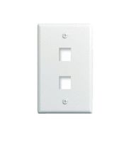 Legrand-On-Q WP3402WH High Impact Flame Retardant Plastic Single Gang, 2-Port Keystone Wall Plate, 1-Pack, White