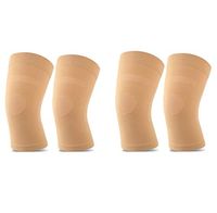 Knee Sleeves, 2 Pairs, Lightweight Knee Brace Fit for Men & Women, Knee Compression Sleeves Support for Pain Relief, Joint Pain, Arthritis, Running, Sports, Meniscus Tear, Injury Recovery, Beige M