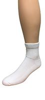 Health Circle 1PR Big & Tall Quarter Diabetic Sock (White)