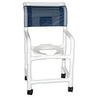 MJM International E118-3TWB-F Echo Standard Shower Chair with Flat Stock Seat, 250 oz Capacity, 40.5" Height x 22" Width x 25.25" Depth, Royal Blue/Forest Green/Mauve
