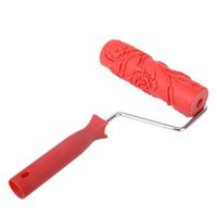 6.85 Inch Wall Decoration Empaistic Flower Pattern Painting Roller with Plastic Handle