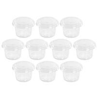 100pcs 30ml Disposable Portion Cups Condiment Cup with Cover for Sauce Yogurt Jelly Pudding