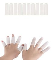 Gel Finger Cover, Silicone Finger Cots, Finger Protector for Women and Men, Great for Trigger Finger, Finger Cracking, Finger Arthritis, Finger Callus(10 pcs, White)