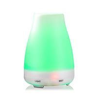100ml Essential Oil Diffuser, Norya Shop Ultrasonic Diffusers Cool Mist Humidifier with 7 Colors LED Lights and Waterless Auto Shut-off for Home Office Bedroom Study Yoga Spa (White)