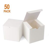 Giftol Small White Gift Box 50 Pack 4 x 4 x 4 inches Fold Box Easy Assemble Paper Gift Box Bridesmaids Proposal Box for Bridal Birthday Party Christmas(White)