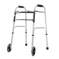 Folding Walker Front Wheeled Support, Bariatric Walking Frame for Seniors Wide, Adult Elderly Walkers for Indoor Outdoor Adjustable Lightweight Portable, Mobility Aid for Handicap