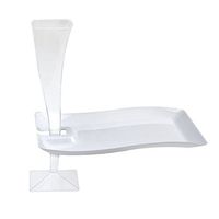 Wavetrends Rectangle Cocktail Plate (Pack of 120) Color: White