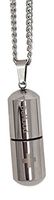 Large Pill Fob Necklace with 26" Chain - Keep Emergency Medication Airtight and Dry (Silver/Silver)