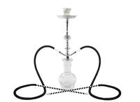 Hookah 20" White 2 hose shisha nargila bar narguile nargile glass vase smoking